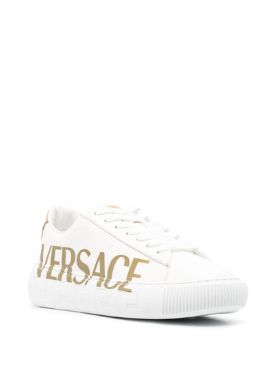 VERSACE logo-print leather sneakers outlook