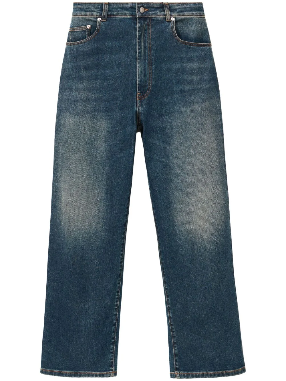 stretch-cotton straight-leg jeans - 1