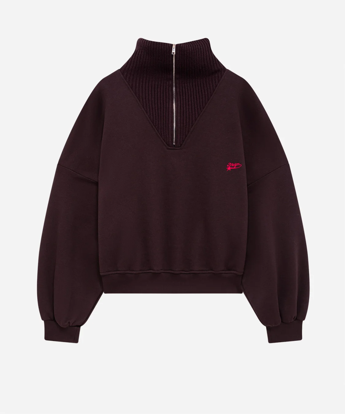 Sweatshirt with zip and knit detailing - 1