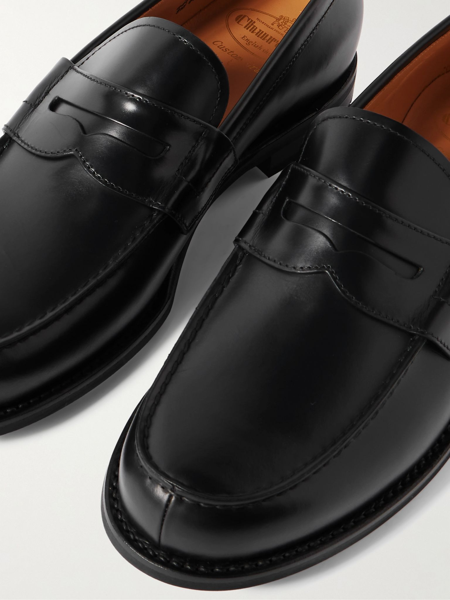 Gateshead Leather Penny Loafers Black - 6