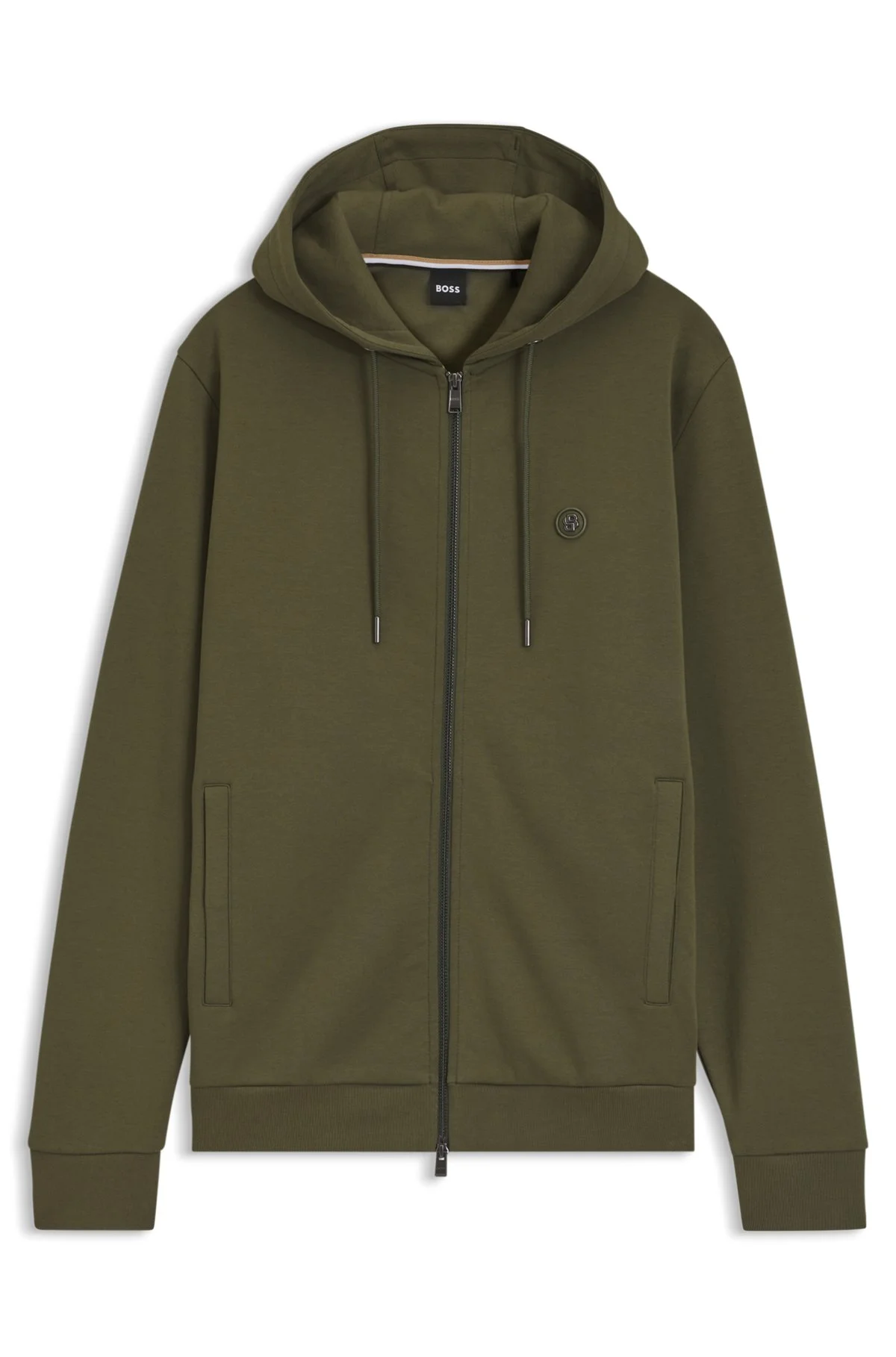 COTTON-BLEND ZIP-UP HOODIE WITH DOUBLE B MONOGRAM - 1