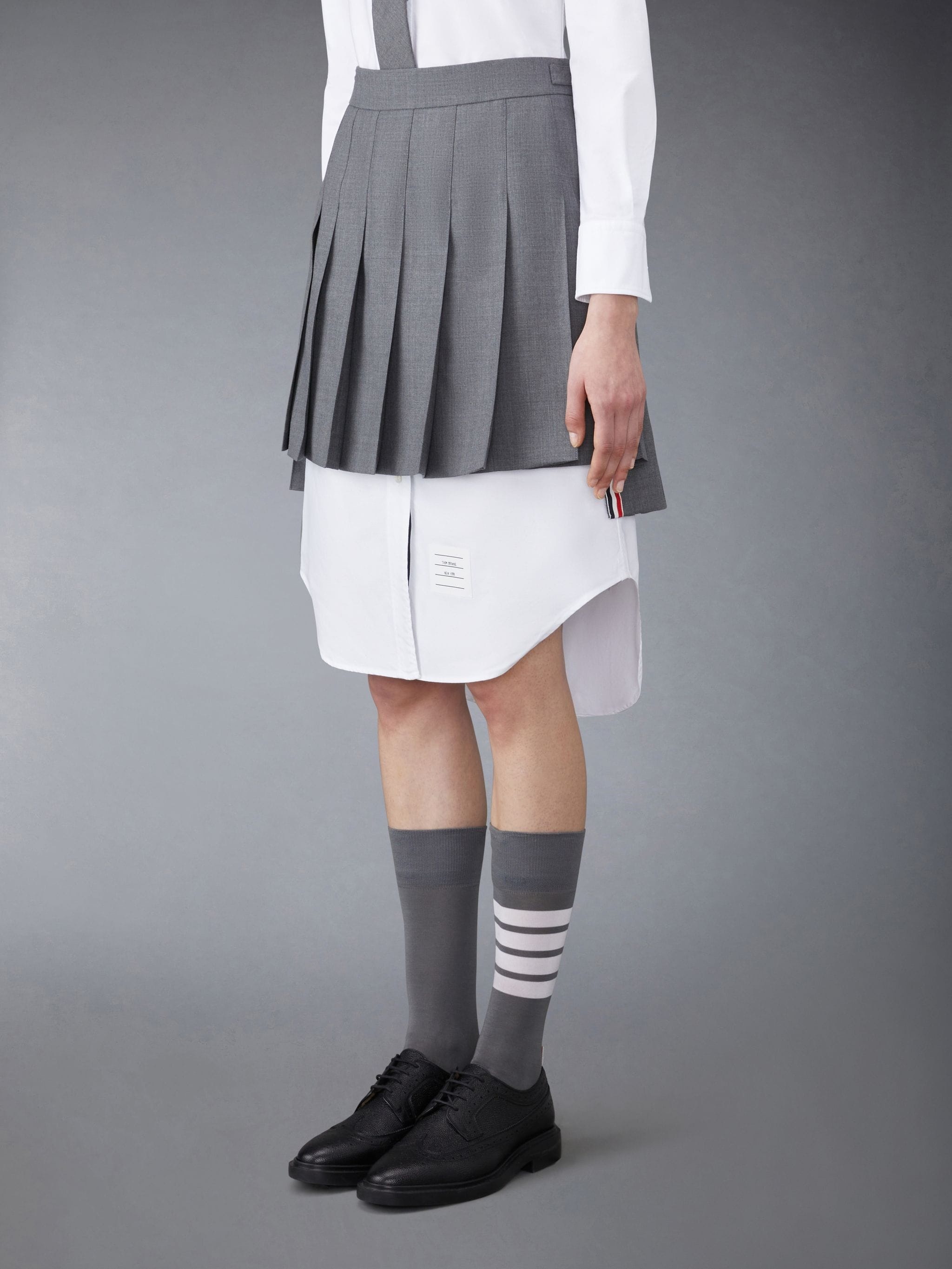 step-hem pleated skirt - 2