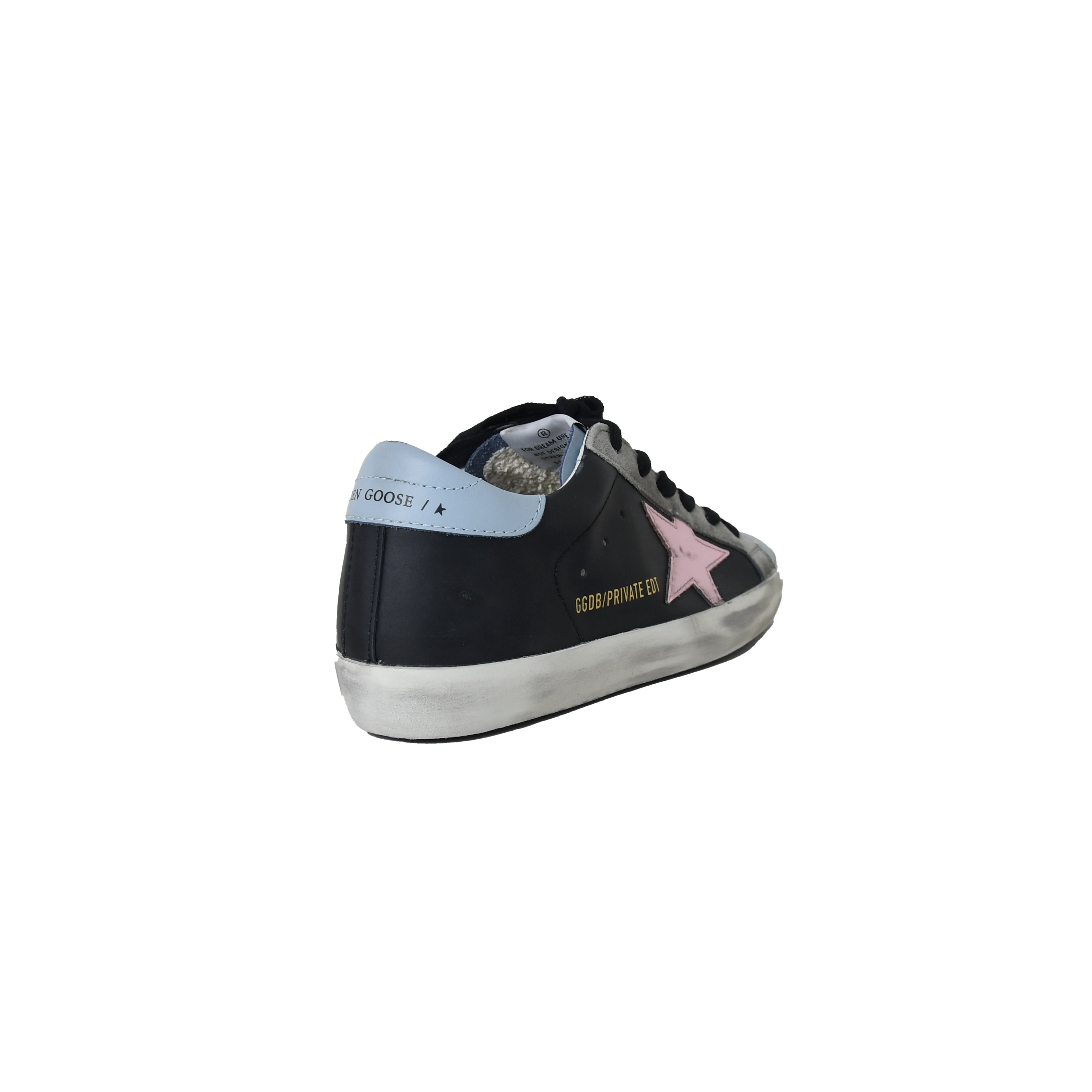 Golden Goose Super Star Classic With List Black Light Blue Pink - 3
