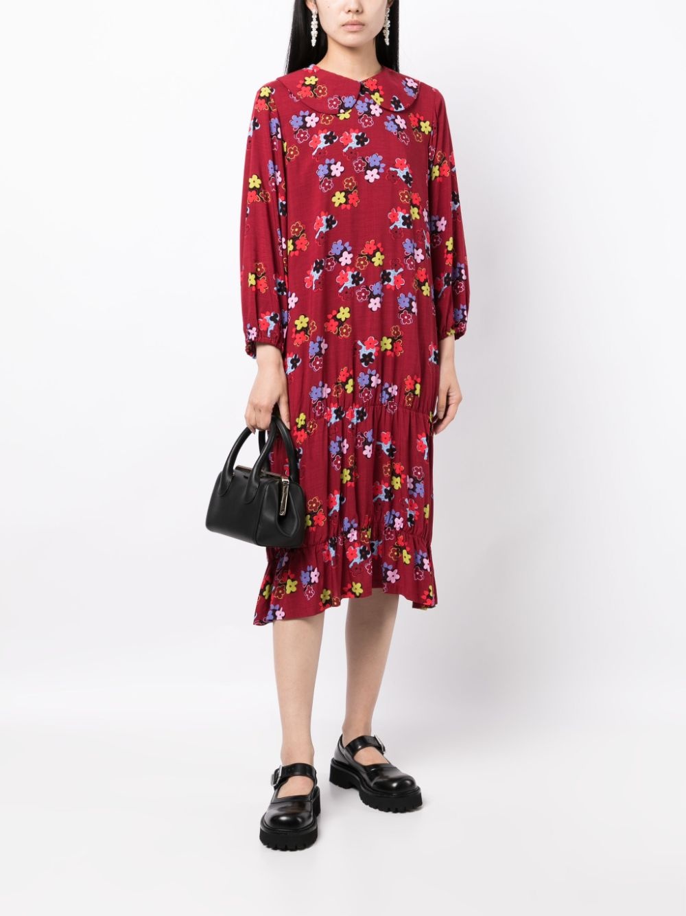 floral-print midi dress - 2