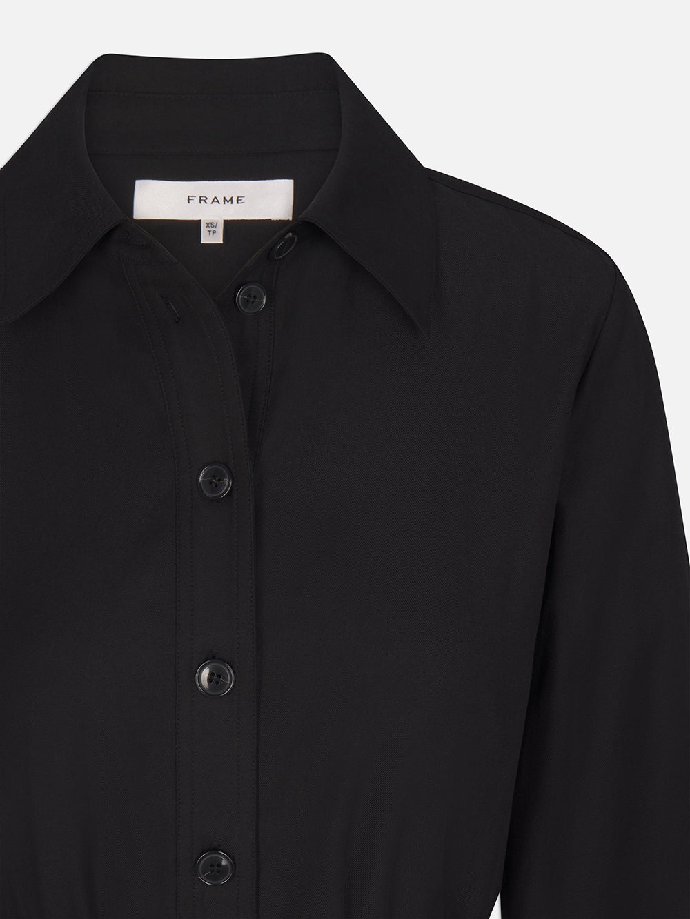 Belted Trench Long Sleeve Dress in Black - 3