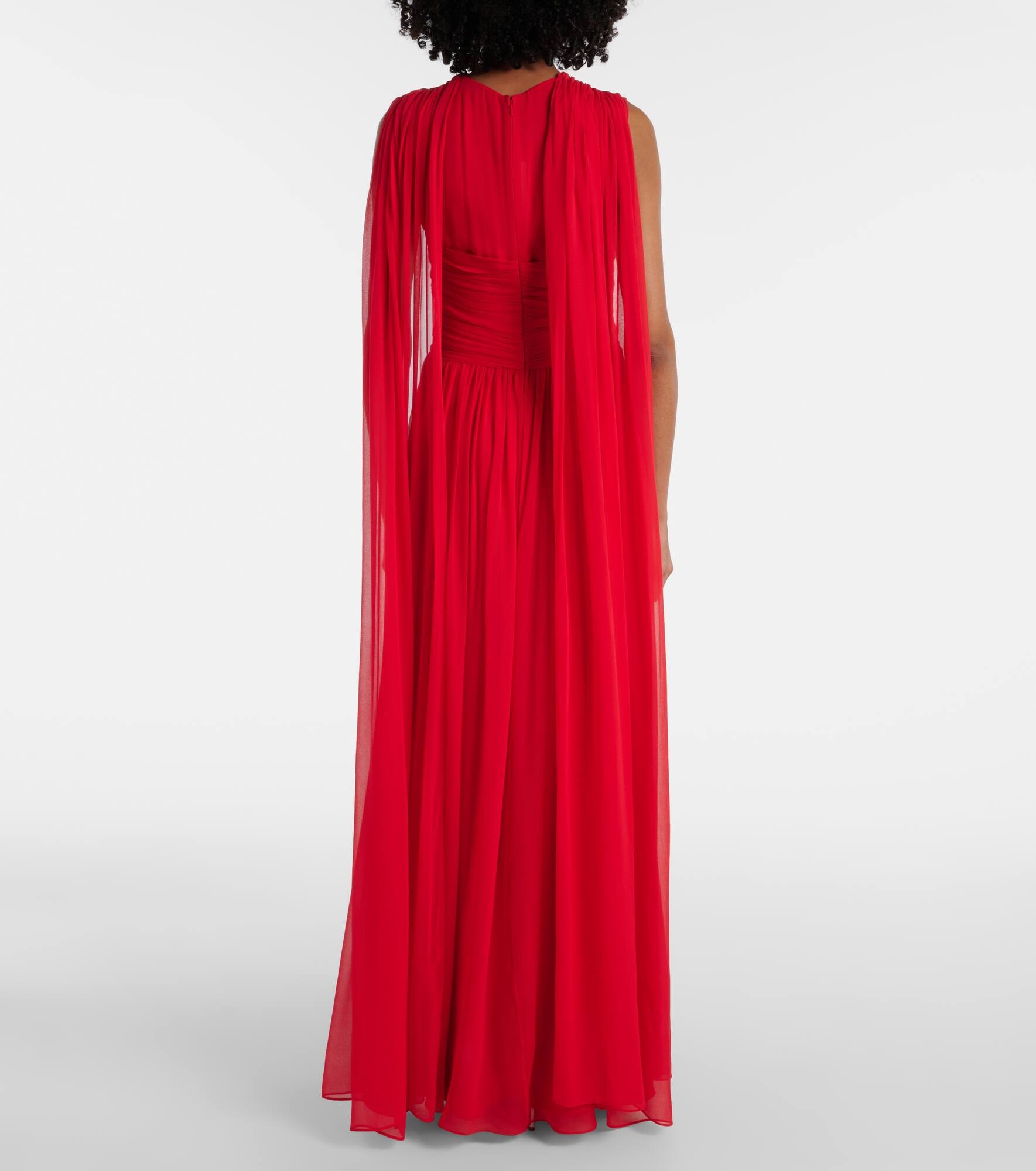 Seva gathered silk georgette gown - 3