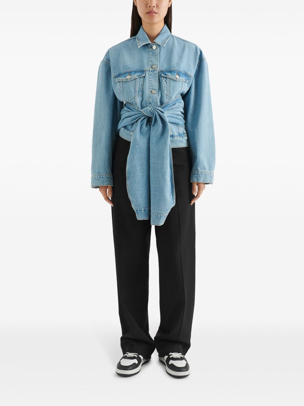 waist front-tie jacket - 2