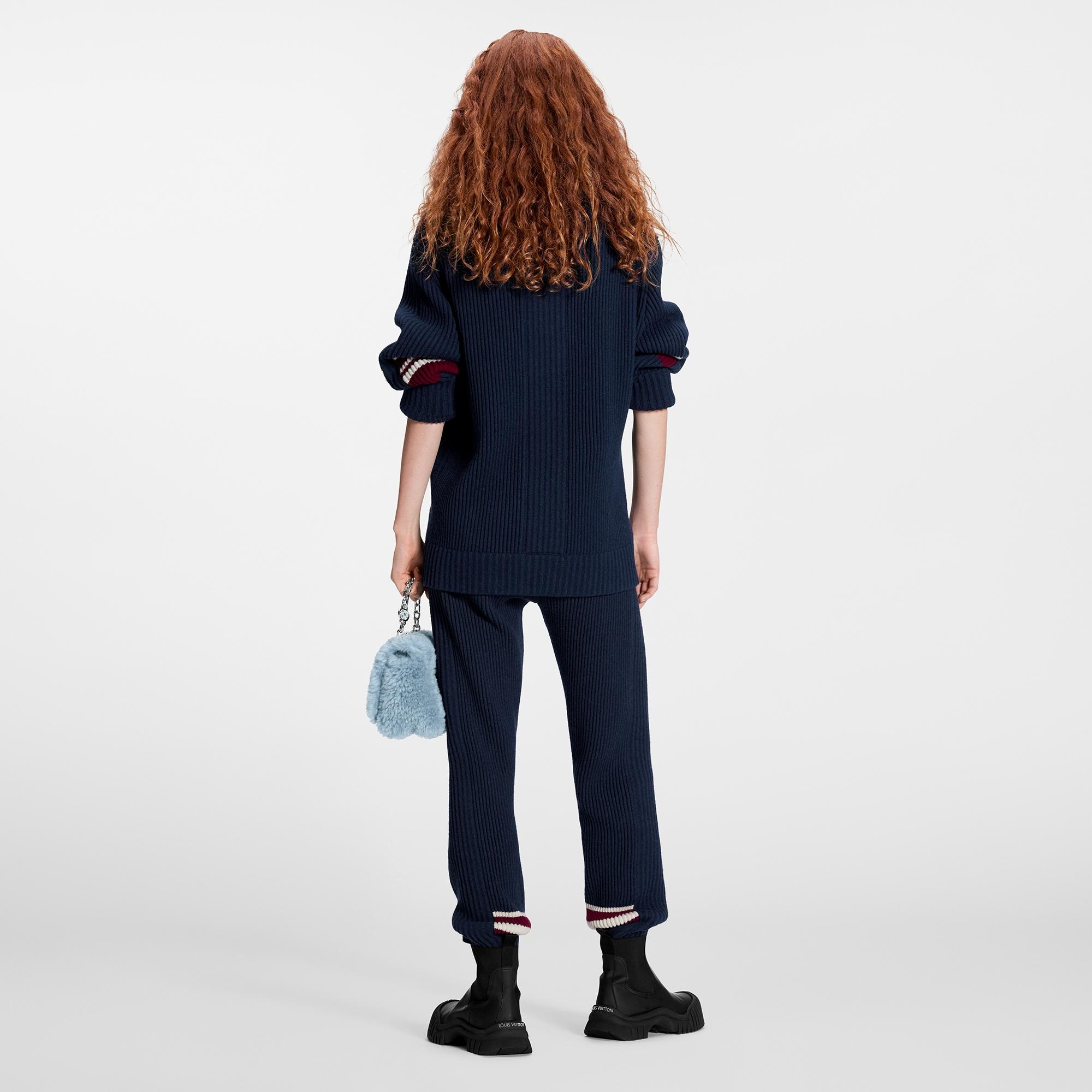 Stripe Detail Ribbed Turtleneck Pullover - 3