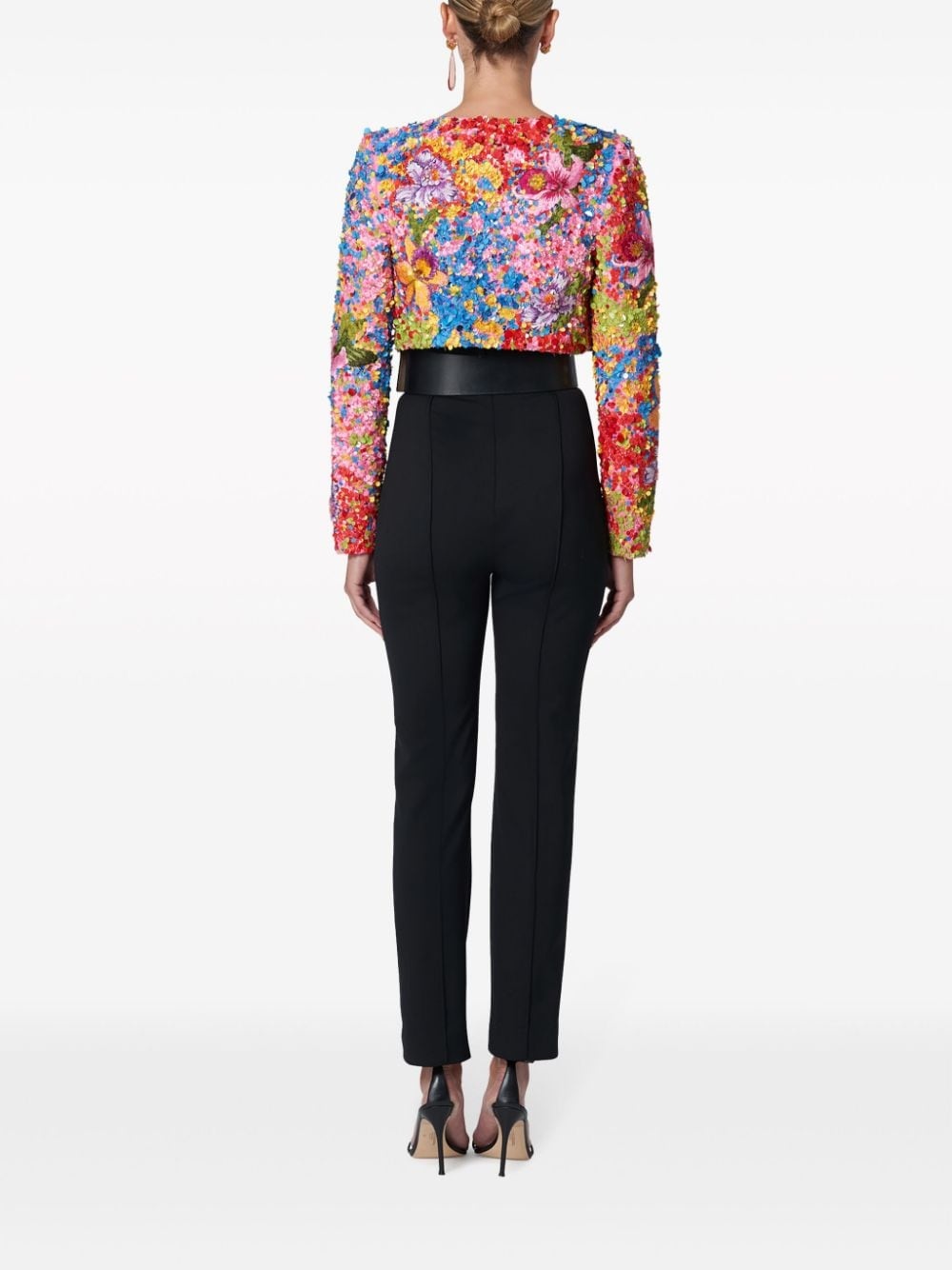 high-waisted wool trousers - 3