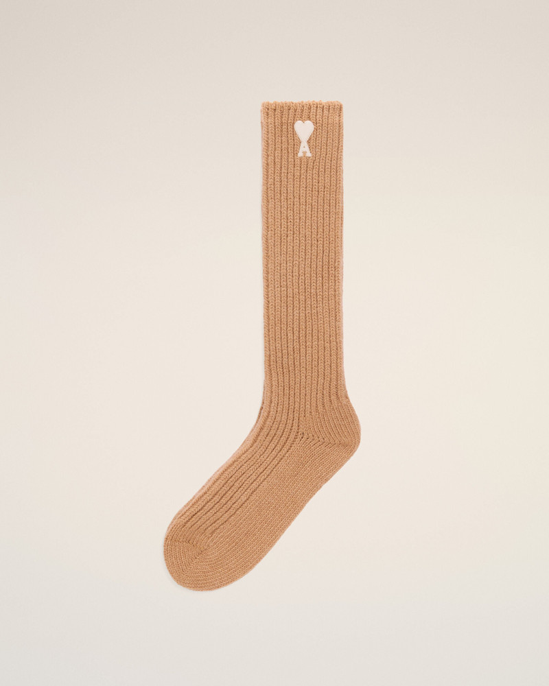 BROWN WOOL AMI DE COEUR SOCKS 1