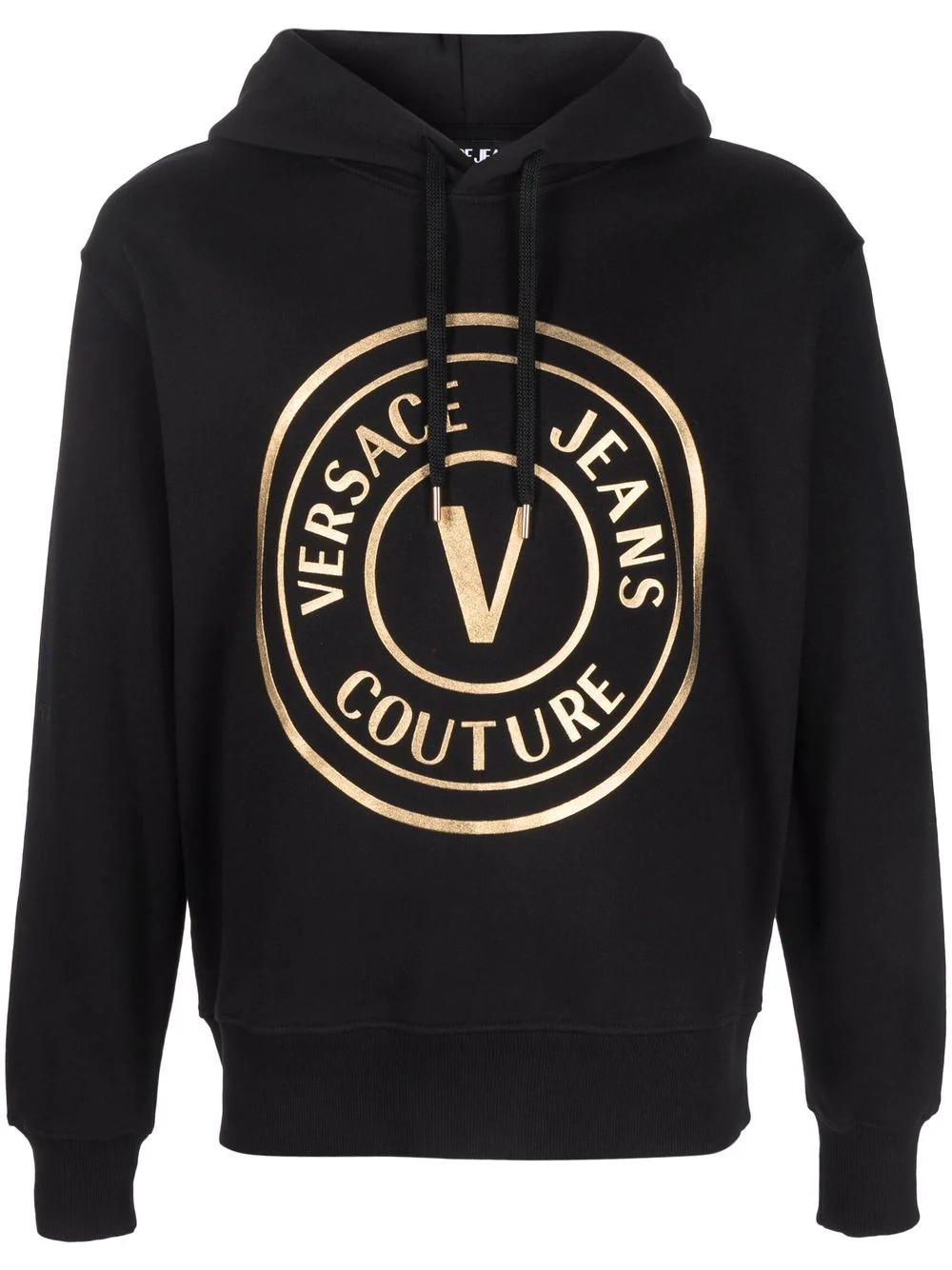 round logo cotton hoodie - 1