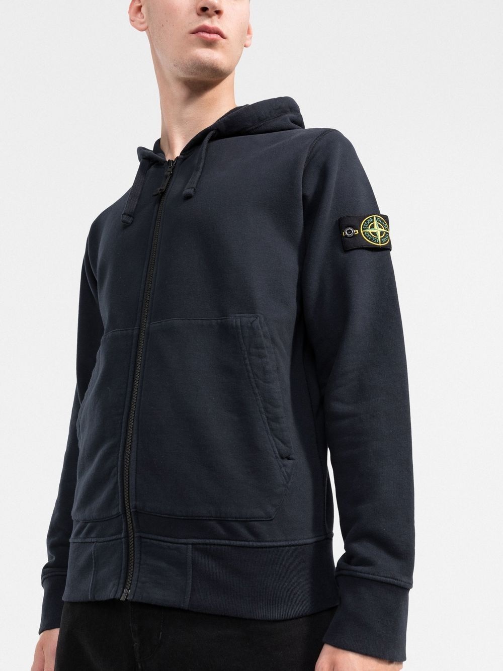 Compass-patch zip-up hoodie - 3