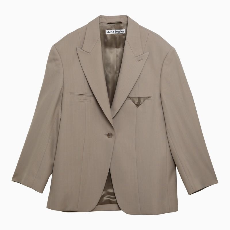 ACNE STUDIOS BEIGE SINGLE-BREASTED JACKET IN BLEND - 2