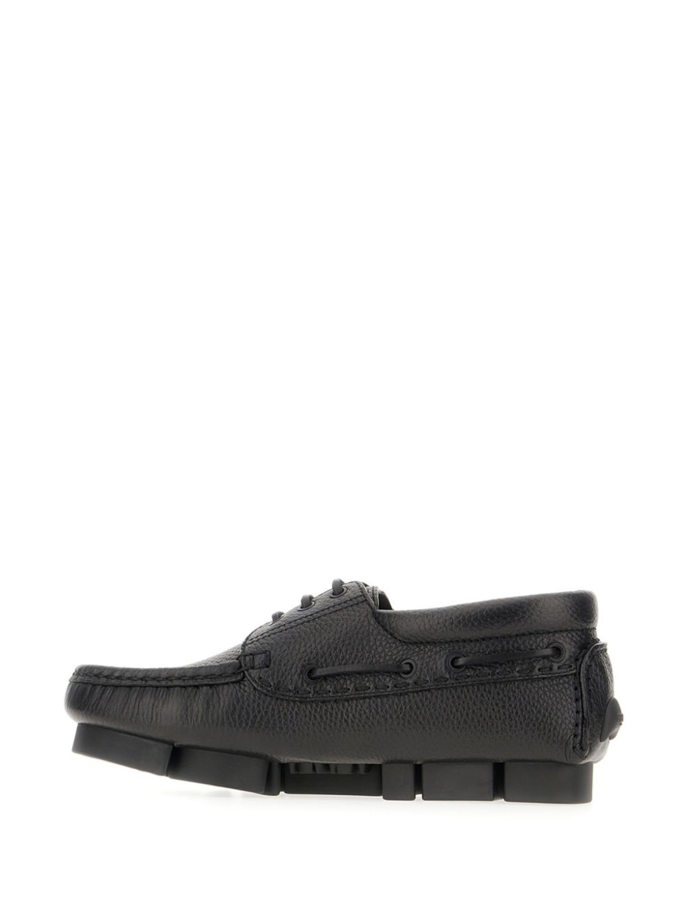 leather lace-up loafers - 3