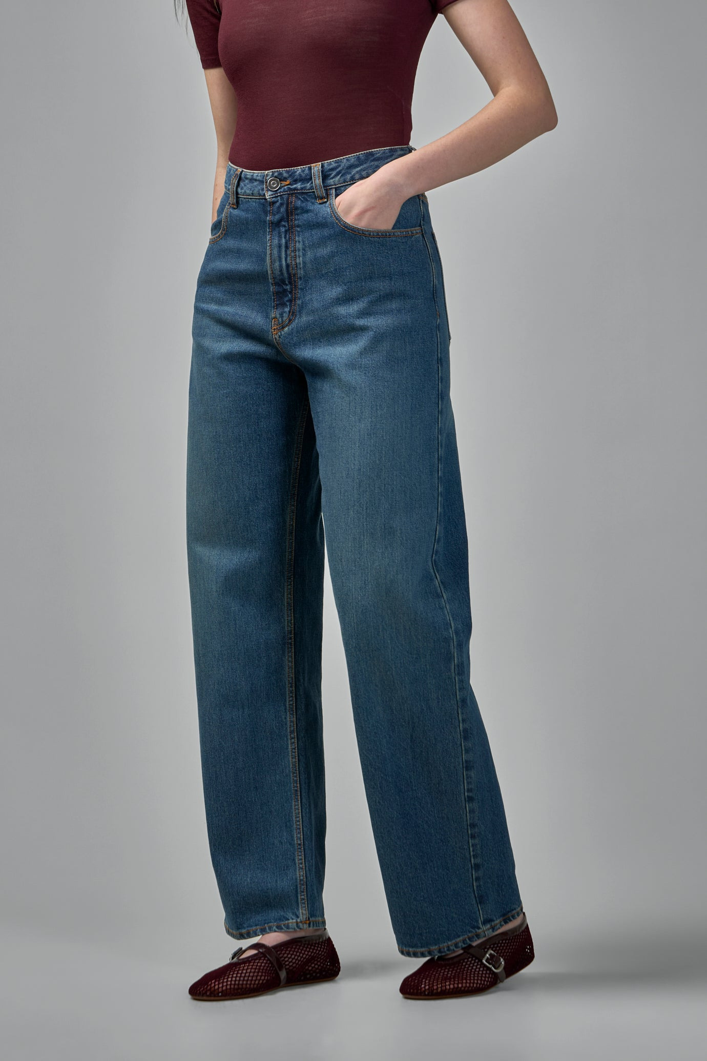 Low Waist Denim Pants - 5