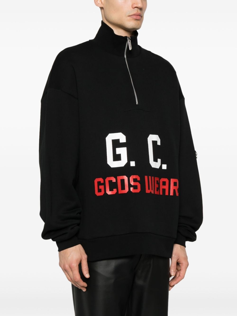 logo-print half-zipped sweatshirt - 3
