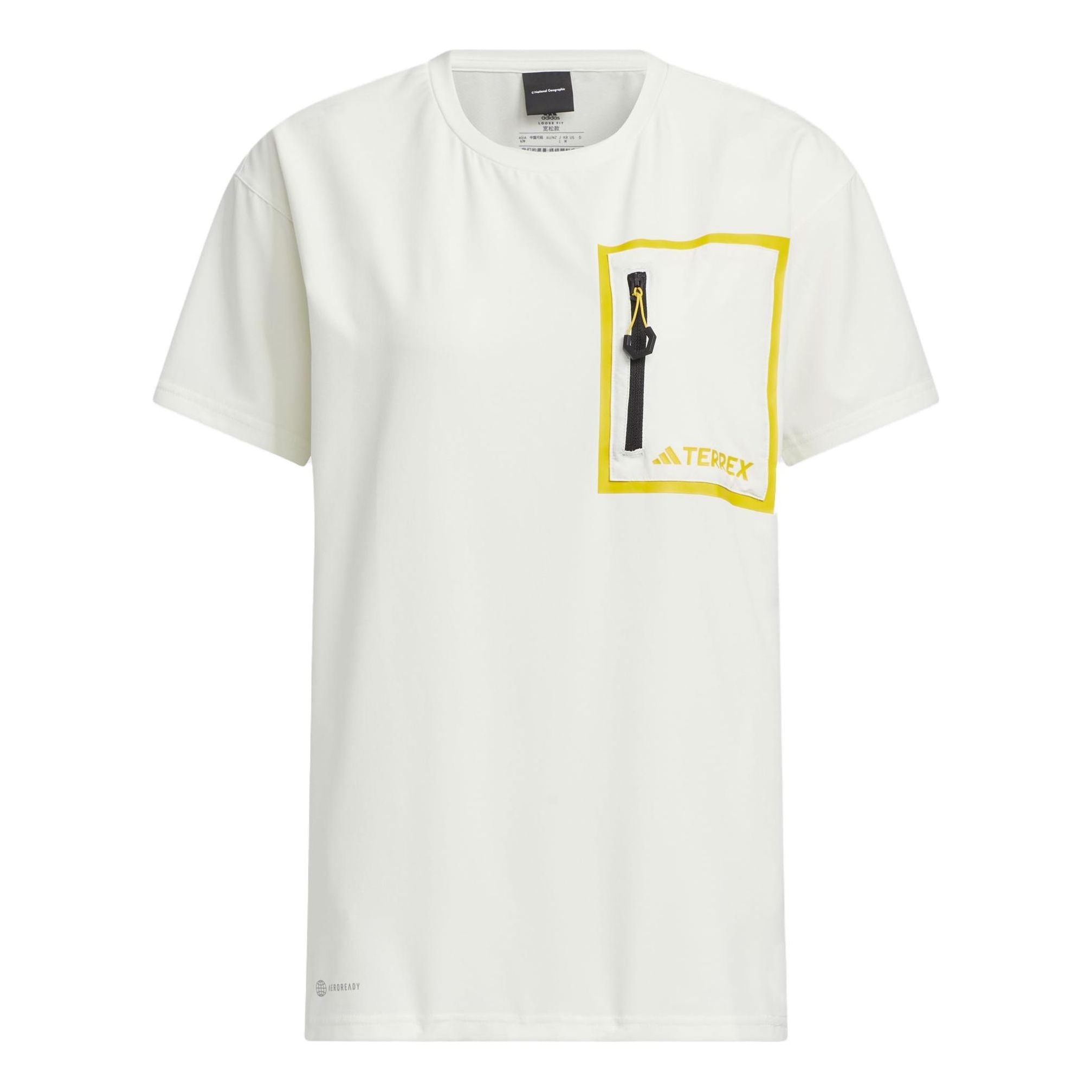 (WMNS) adidas National Geographic T-Shirt Asia Sizing 'White Yellow' IC1997 - 1