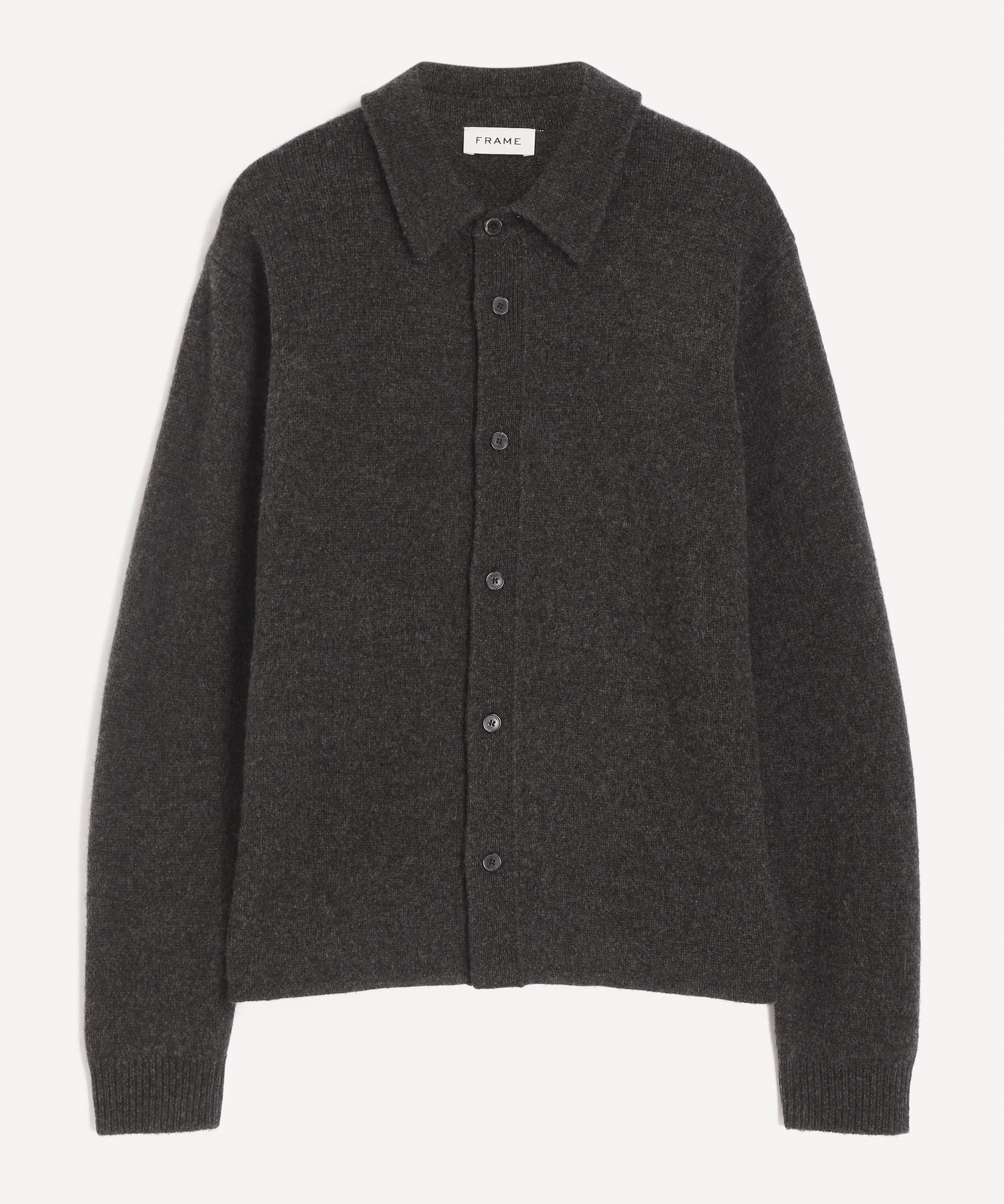 Long-Sleeve Wool-Blend Knitted Shirt - 1