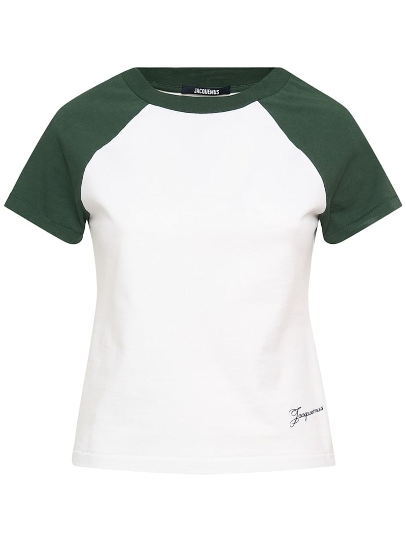 JACQUEMUS Baseball ミニTシャツ White & Green La Croisière 'The Baseball mini' T-shirt by