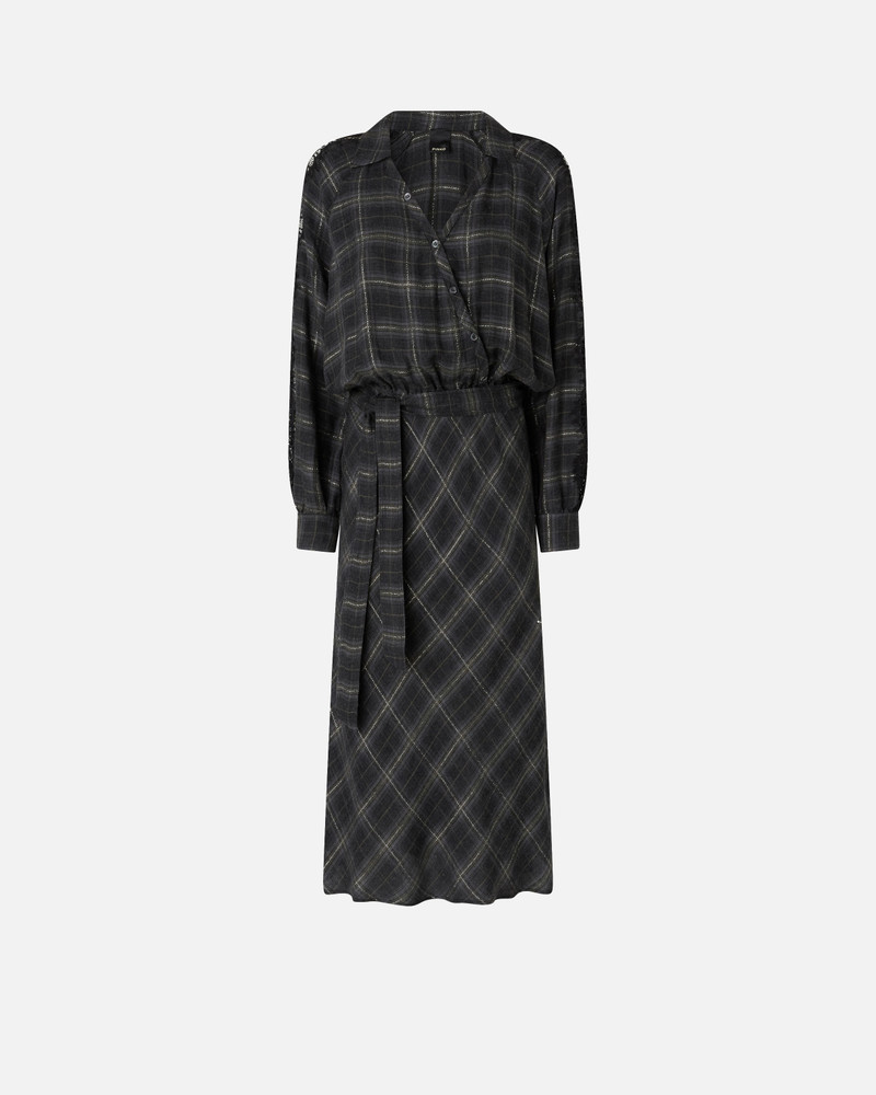 LONG CHECK DRESS WITH LACE 1