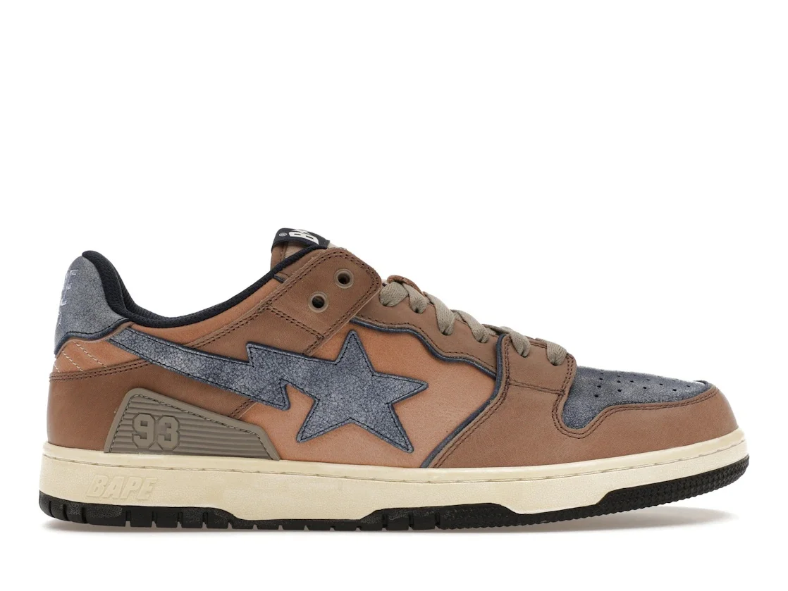 A Bathing Ape Bape SK8 Sta Vintage Beige Indigo - 1
