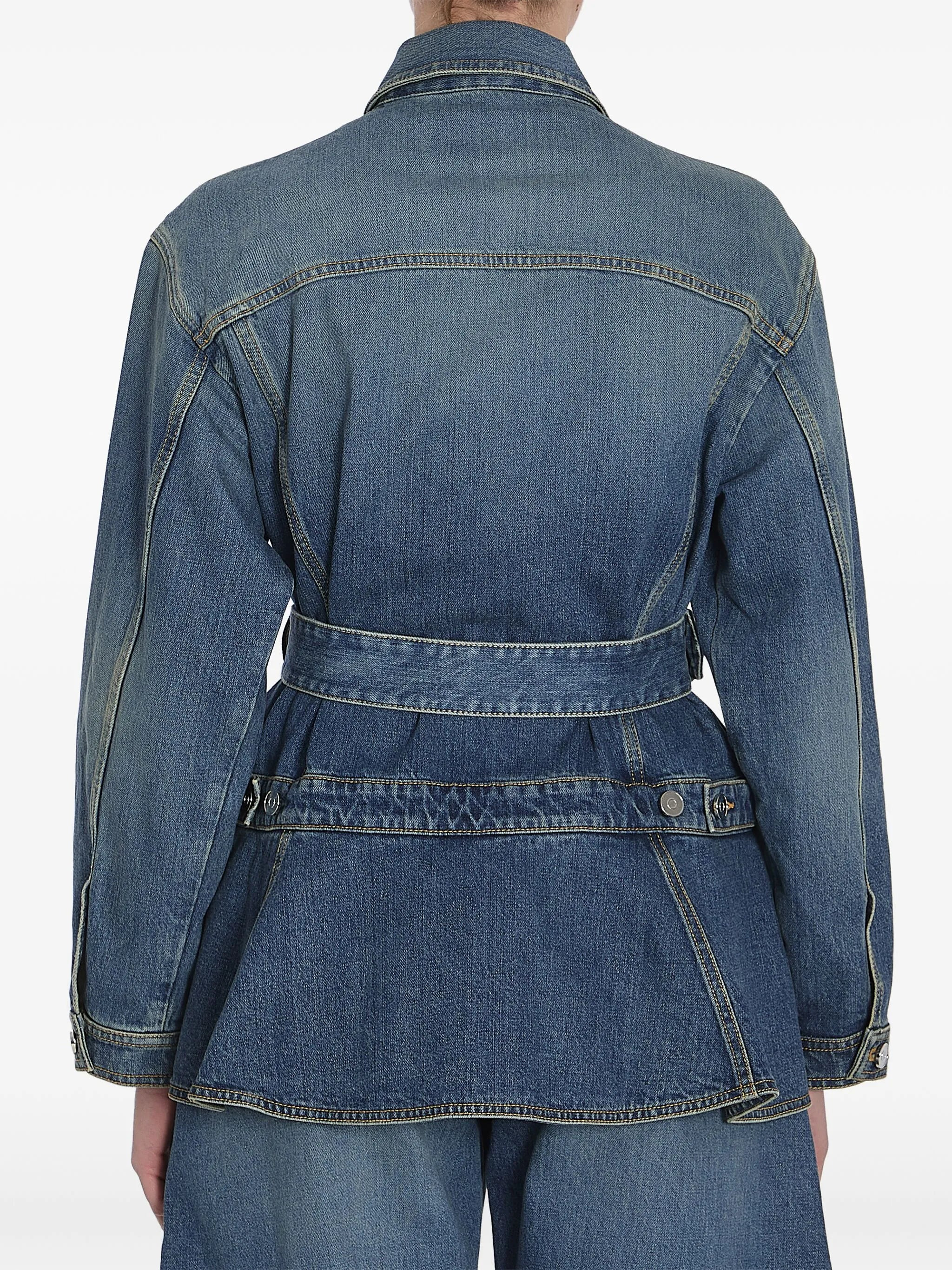 peplum denim jacket - 5