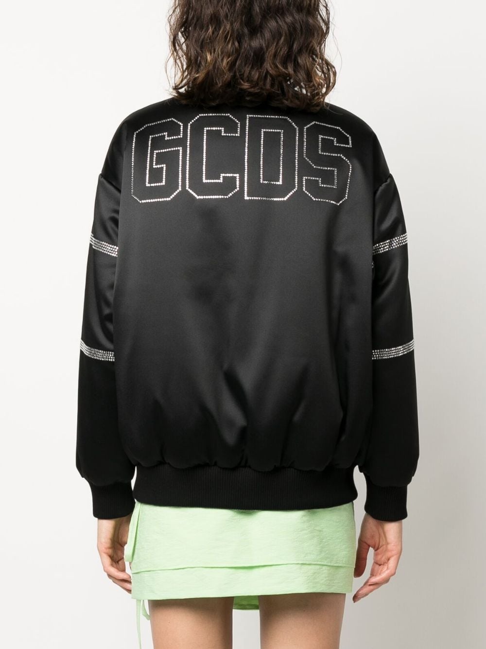 Bling logo-embellished bomber jacket - 4