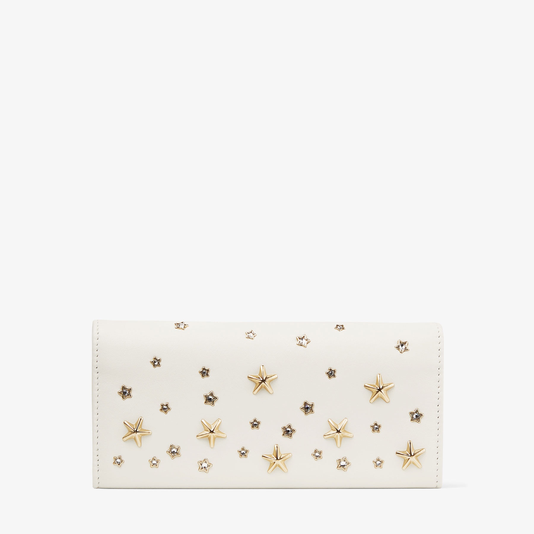 Nino
Latte Calf Leather Wallet with Metal and Crystal Stars - 5