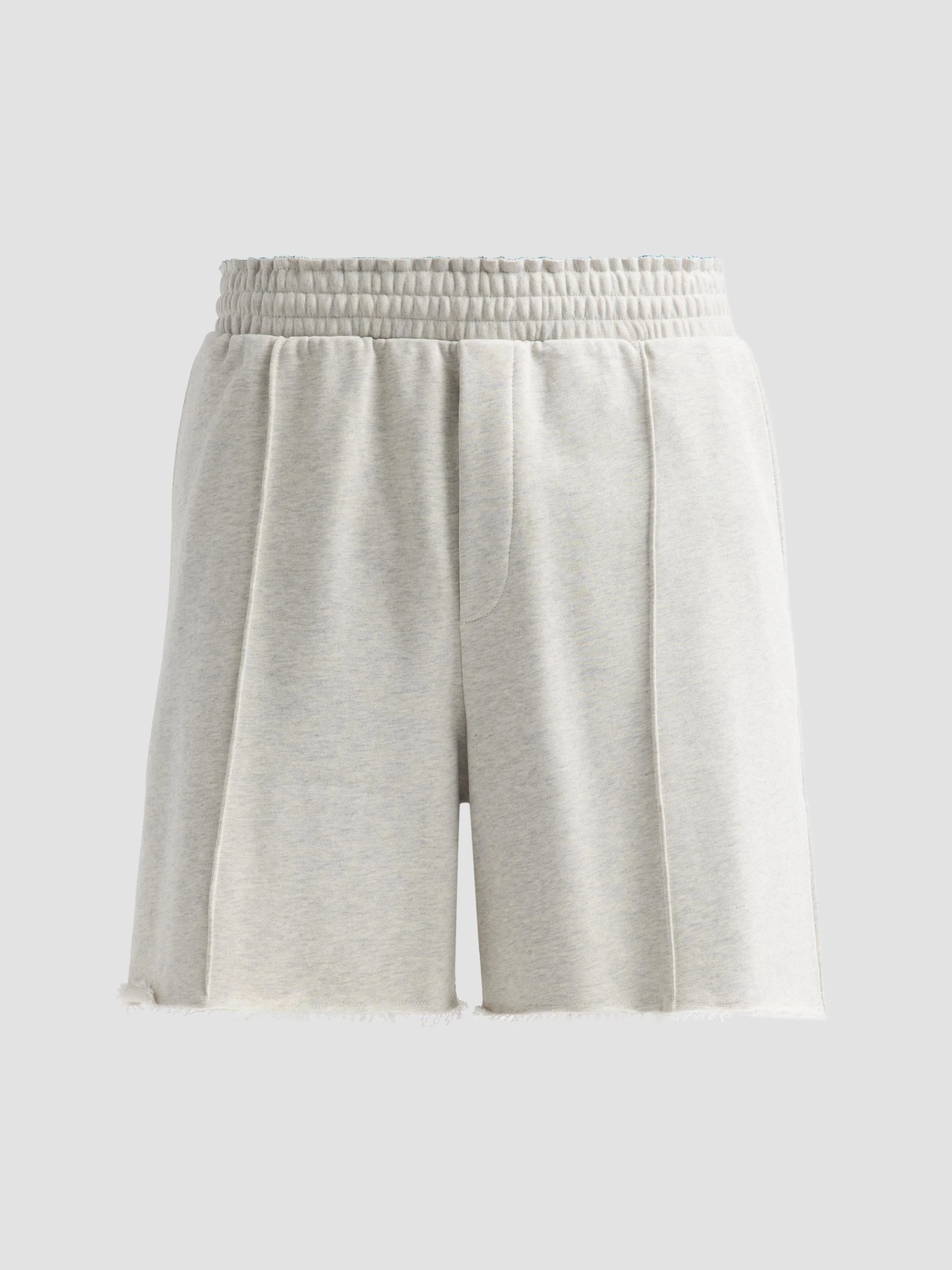 Men's Compact French Cotton Terry Shorts - Light Grey Melange - 1