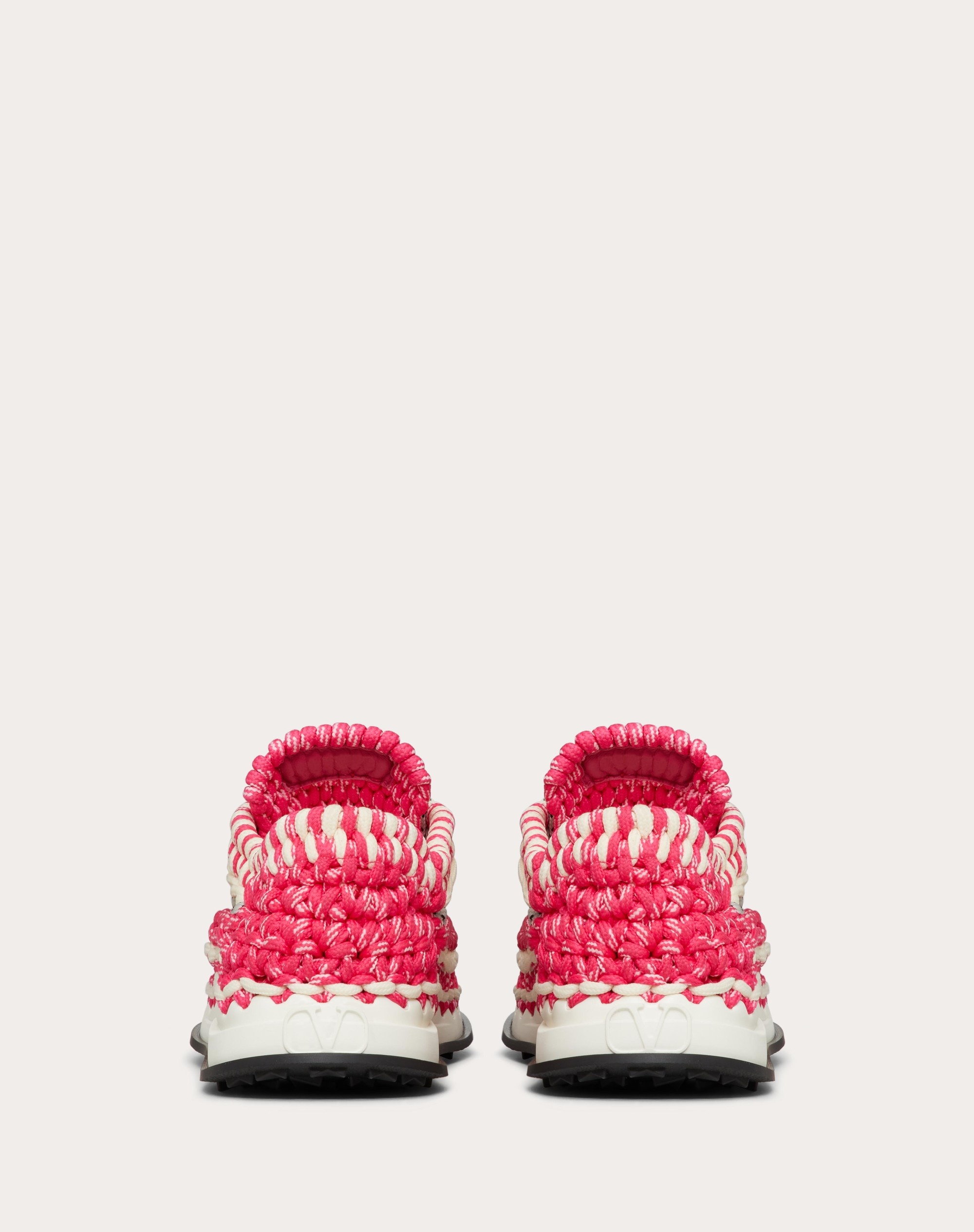 VALENTINO GARAVANI CROCHET SNEAKER IN FABRIC - 3