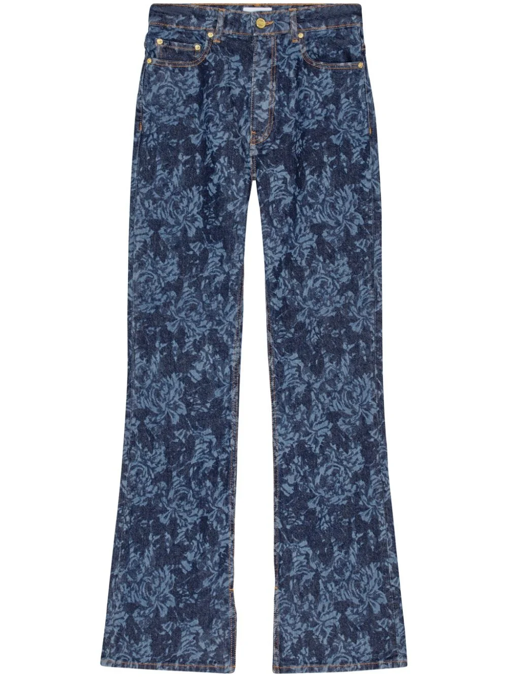 floral-print flared jeans - 1