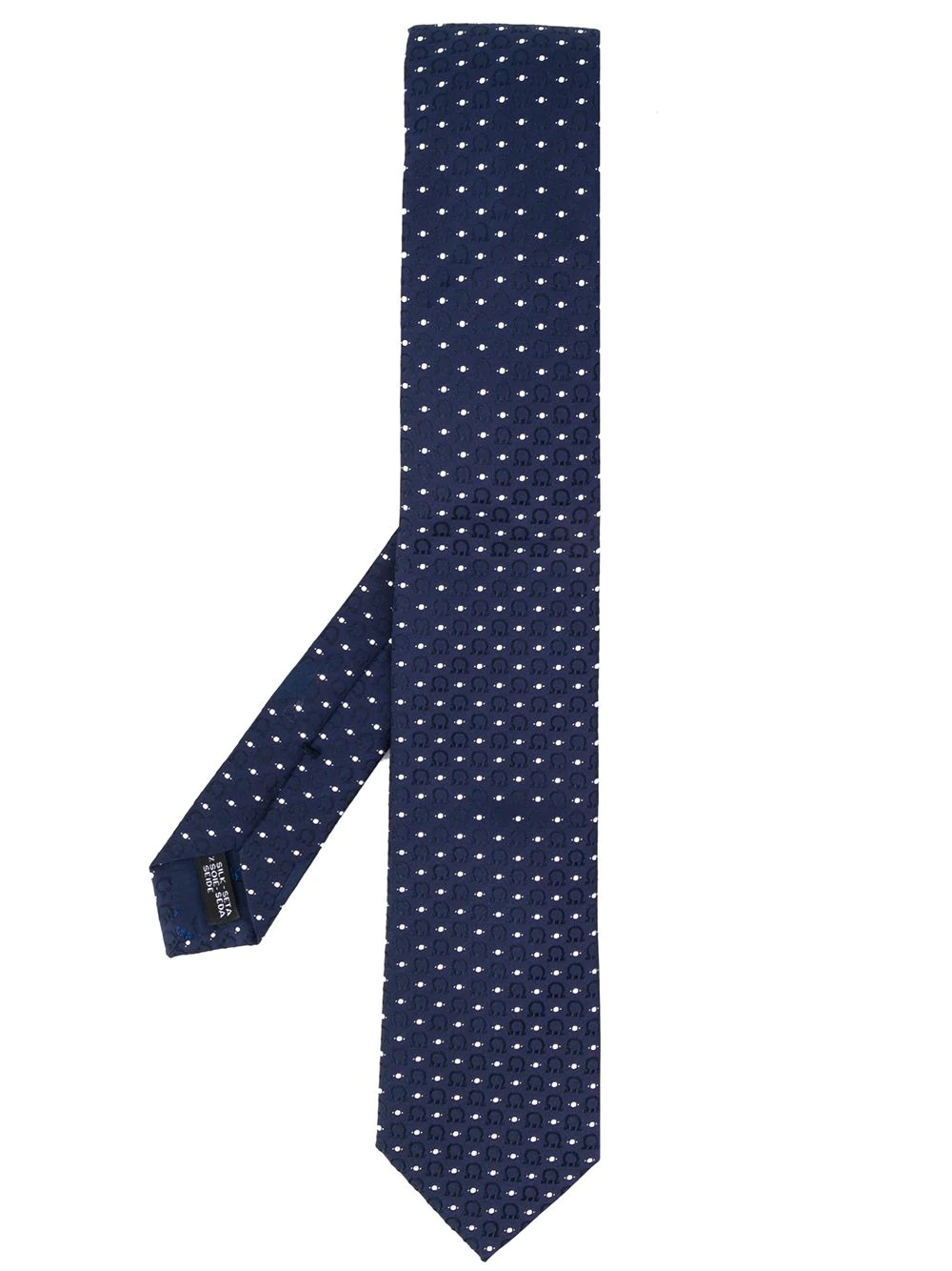 Gancini embroidery silk tie - 1