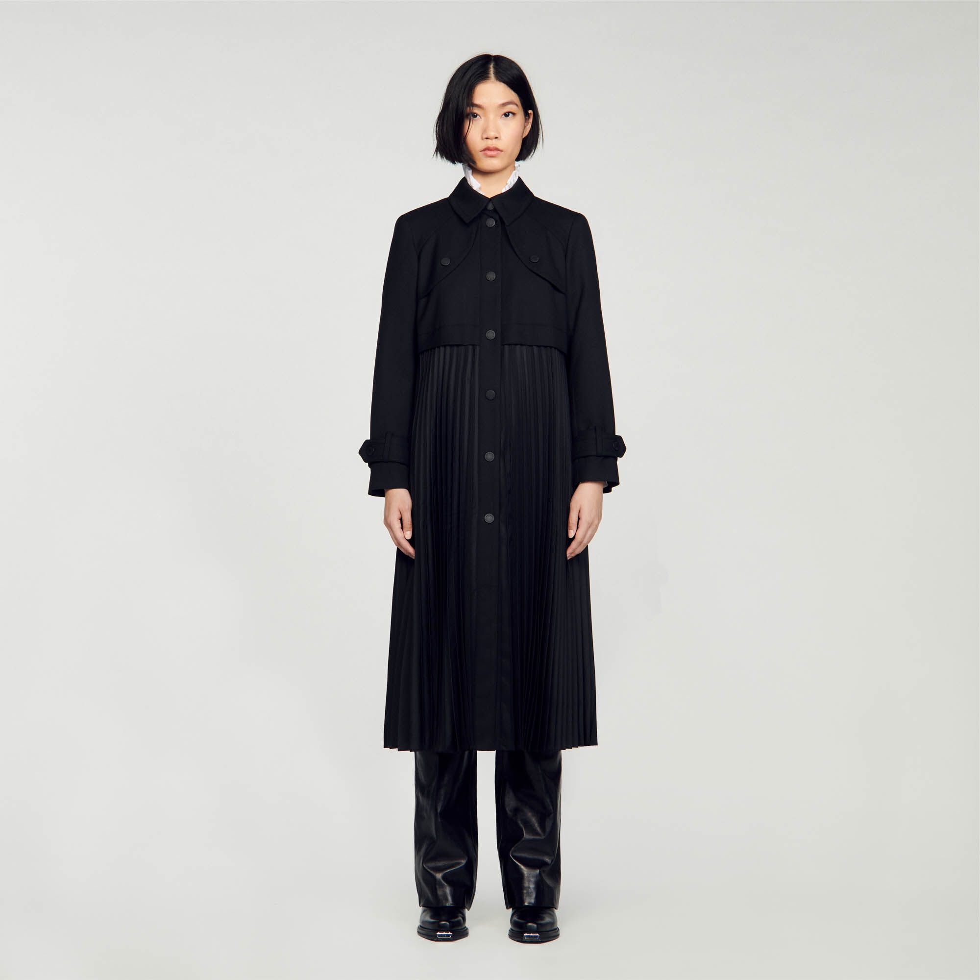 PLEATED TRENCH COAT - 3