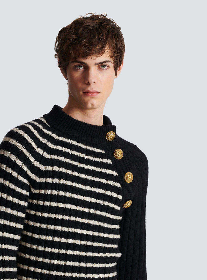 Striped jumper with golden buttons 10