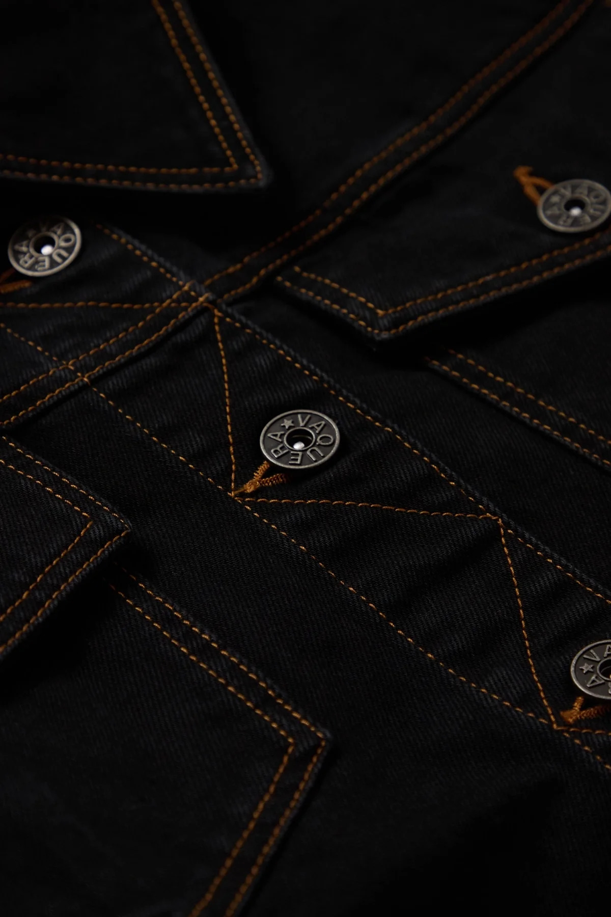 Vaquera Cropped Denim Jacket Black - 5