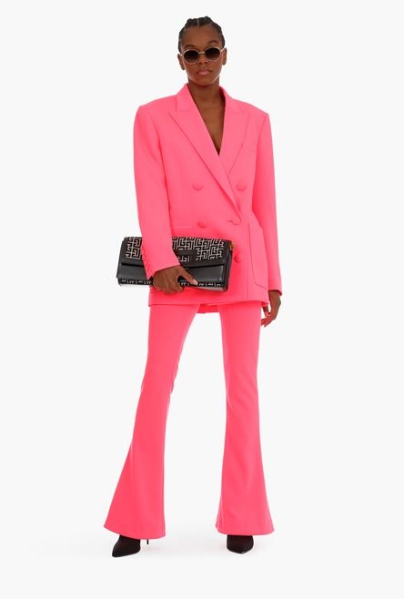 Neon pink boyfriend jacket with double-breasted closure - 2