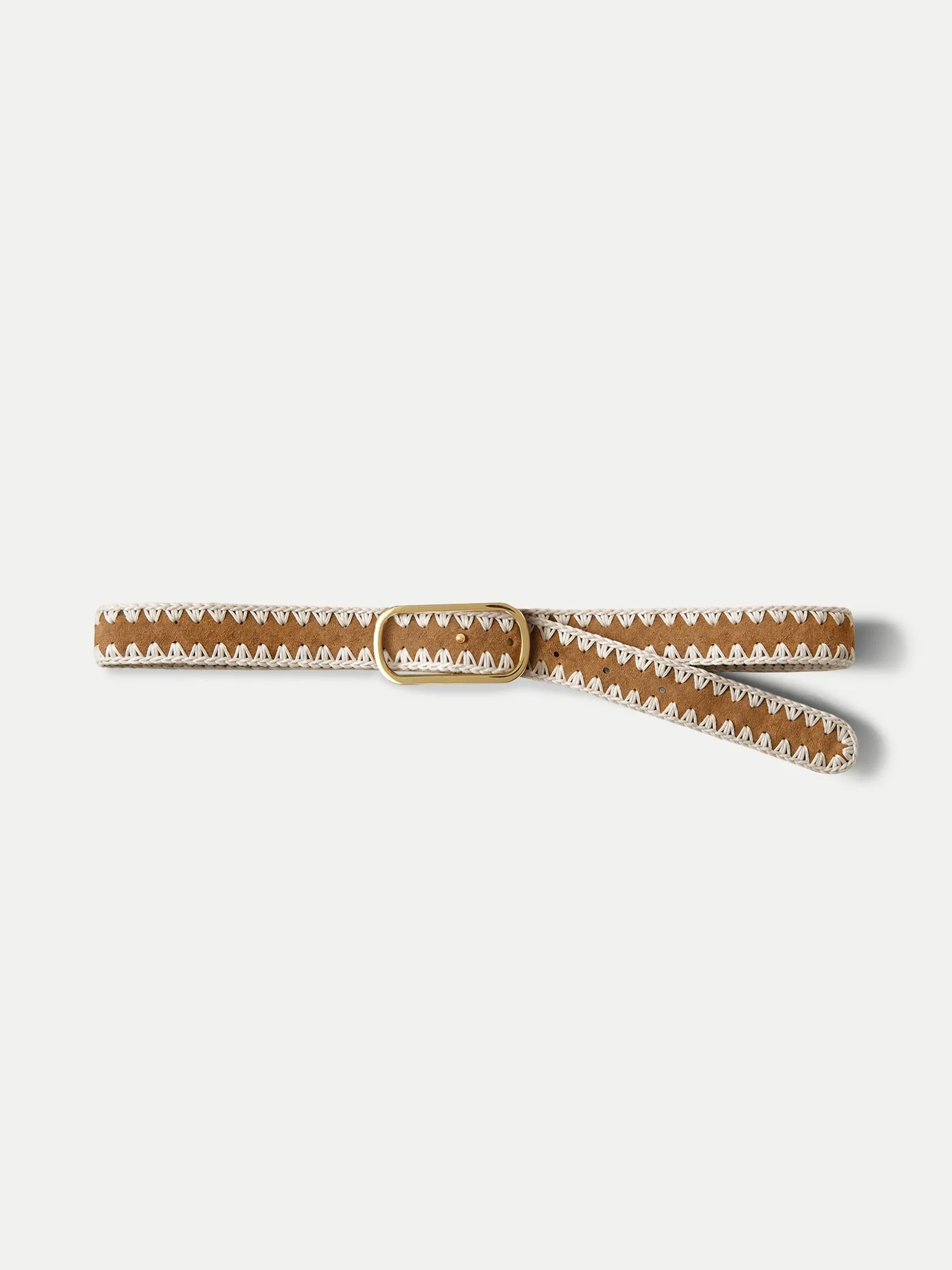 LOOP SUEDE WHIPSTITCH BELT - 1