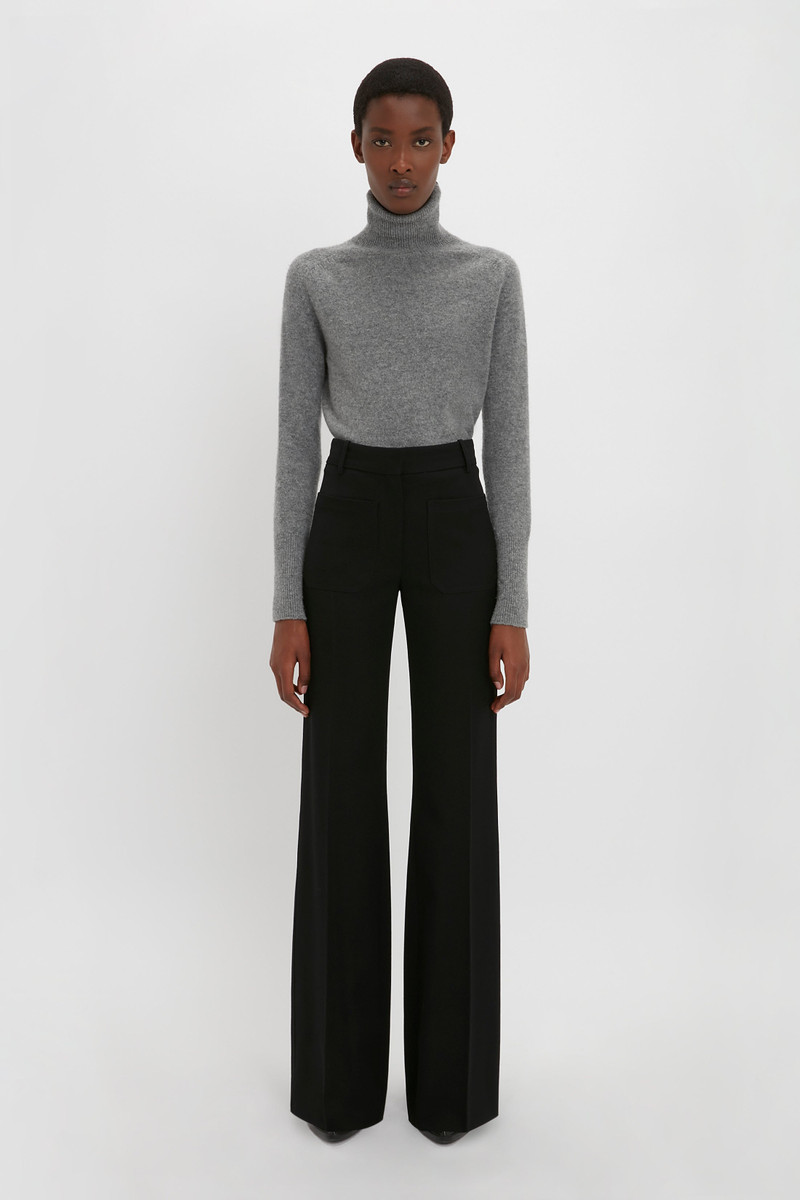 Victoria Beckham Polo Neck Jumper In Grey Melange outlook