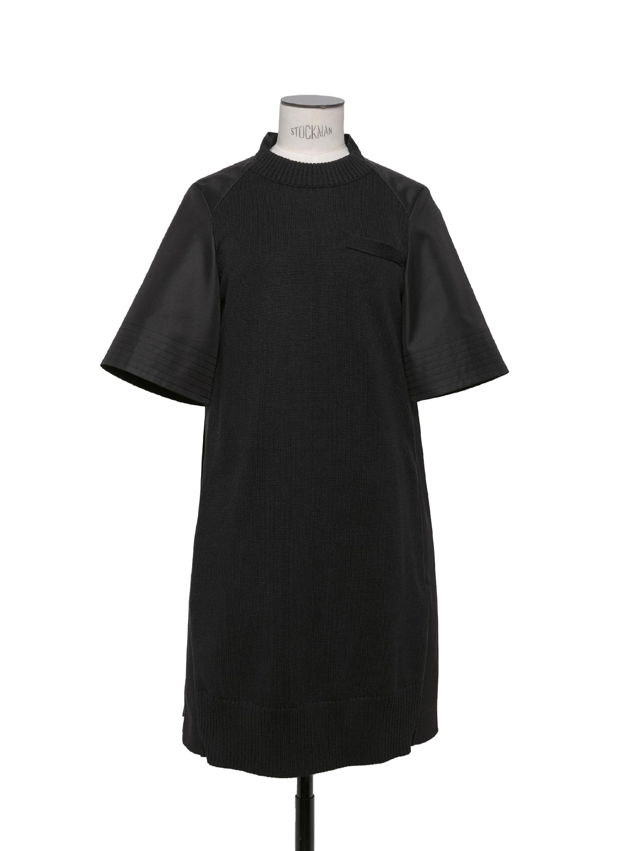 Cotton Gabardine x Knit Dress - 1