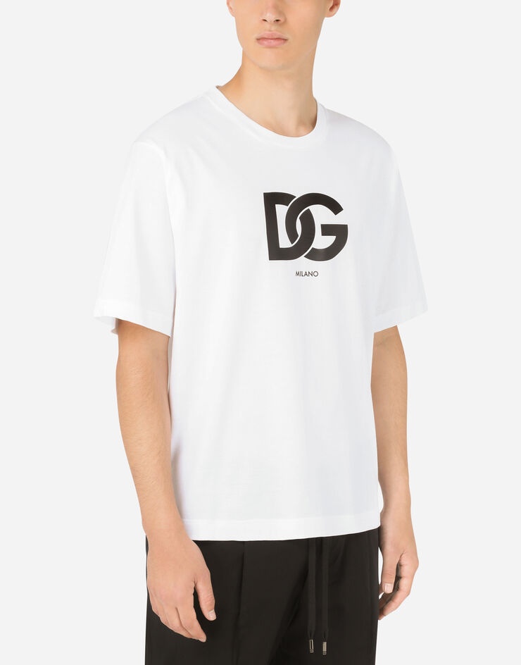 Cotton T-shirt with DG logo print - 4