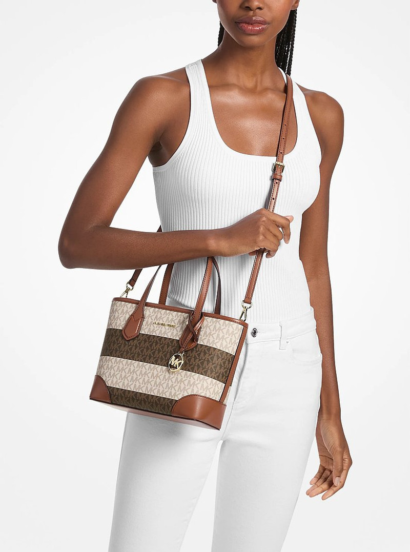 Eva Extra-Small Striped Signature Logo Convertible Tote Bag 3