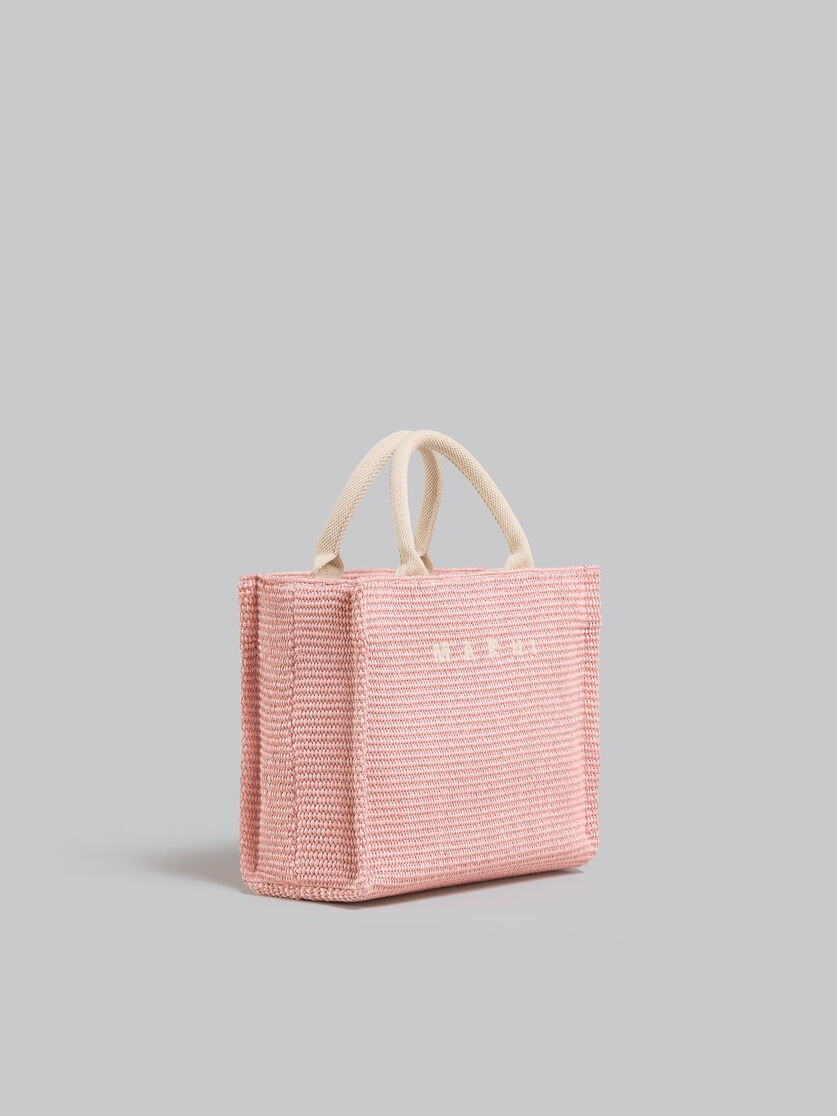 PINK RAFFIA-EFFECT SMALL TOTE BAG - 6