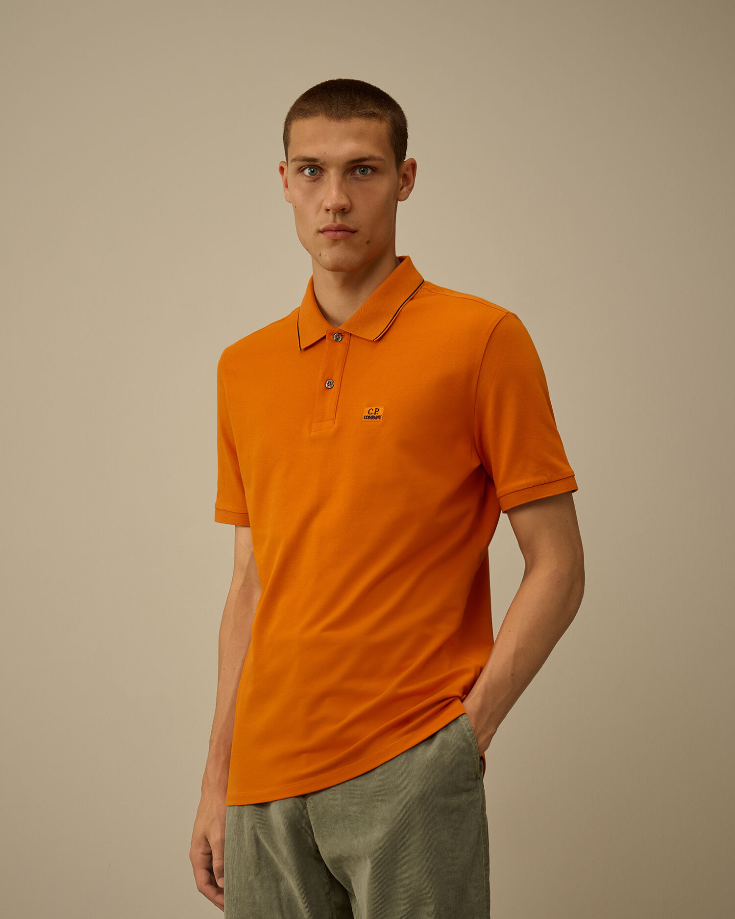 Stretch Piquet Short Sleeve Striped Collar Polo - 3