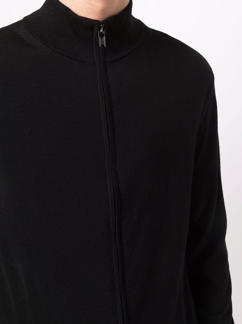 zipped-front virgin wool pullover - 5