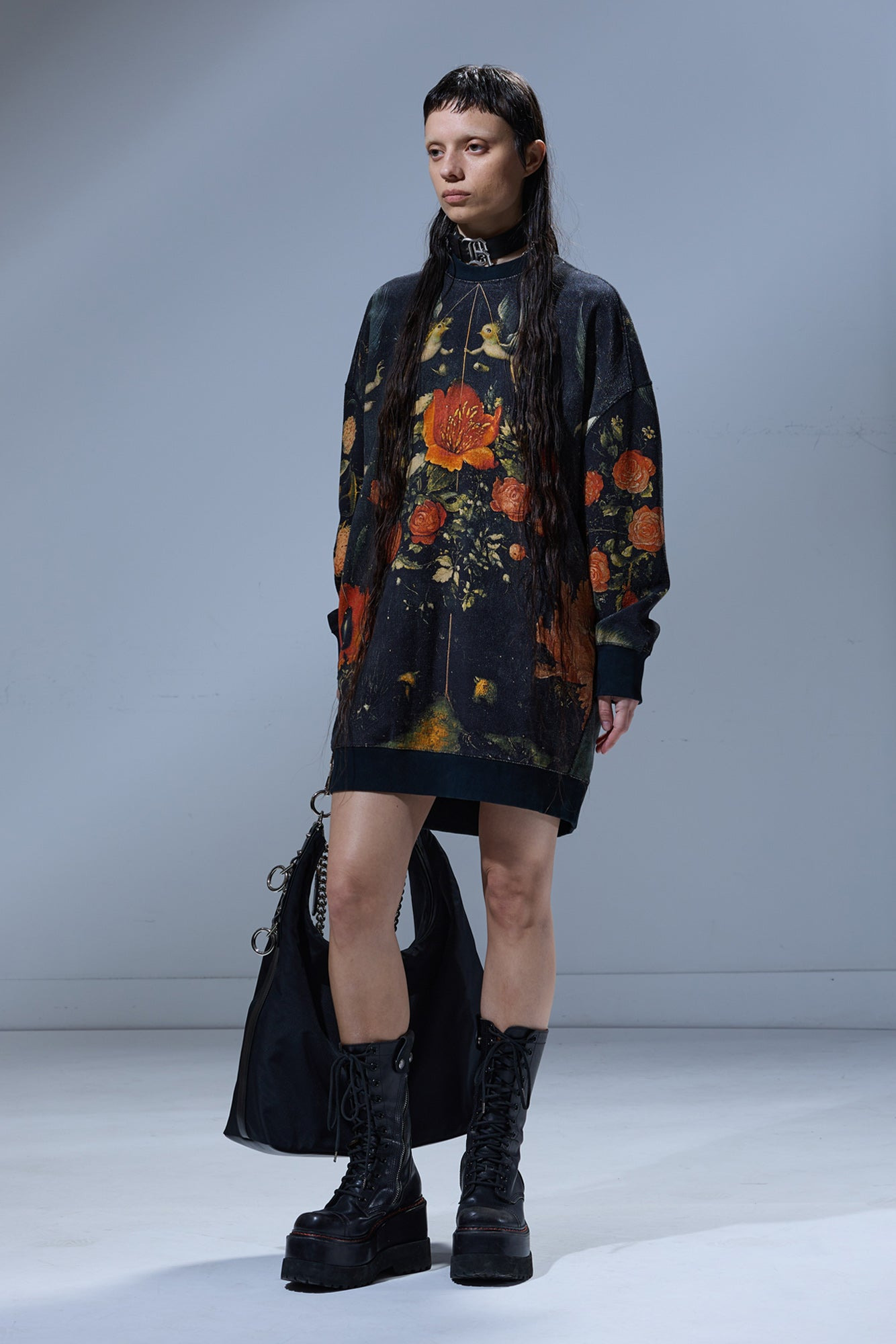 GRUNGE SWEATSHIRT DRESS - 1
