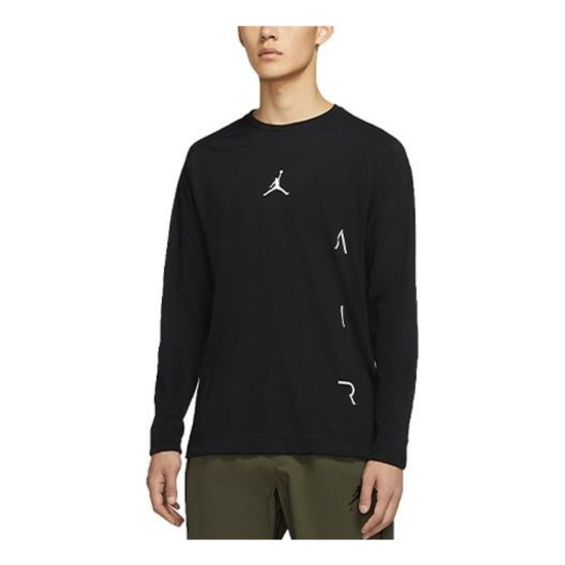 공기 요르단 공기 Athleisure 캐주얼 스포츠 긴 소매 티셔츠 검정 DB4367-010 - 1