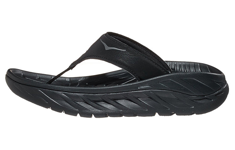 (WMNS) HOKA ONE ONE Ora Recovery Flip Slide 'Black Dark Gull Grey' 1117910-BDGGR - 2