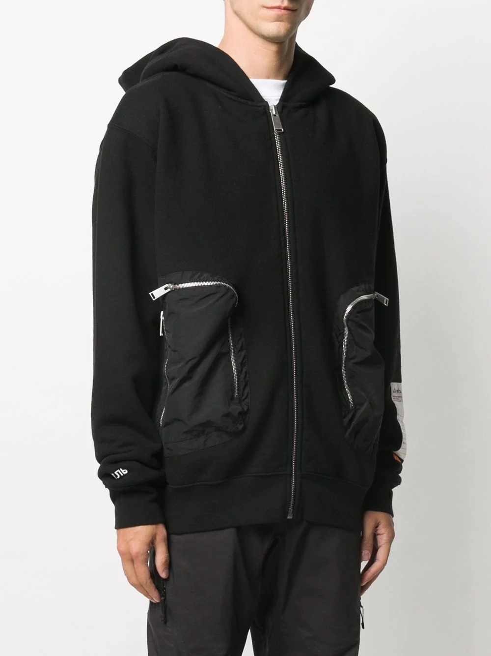 zip detail oversized hoodie - 3