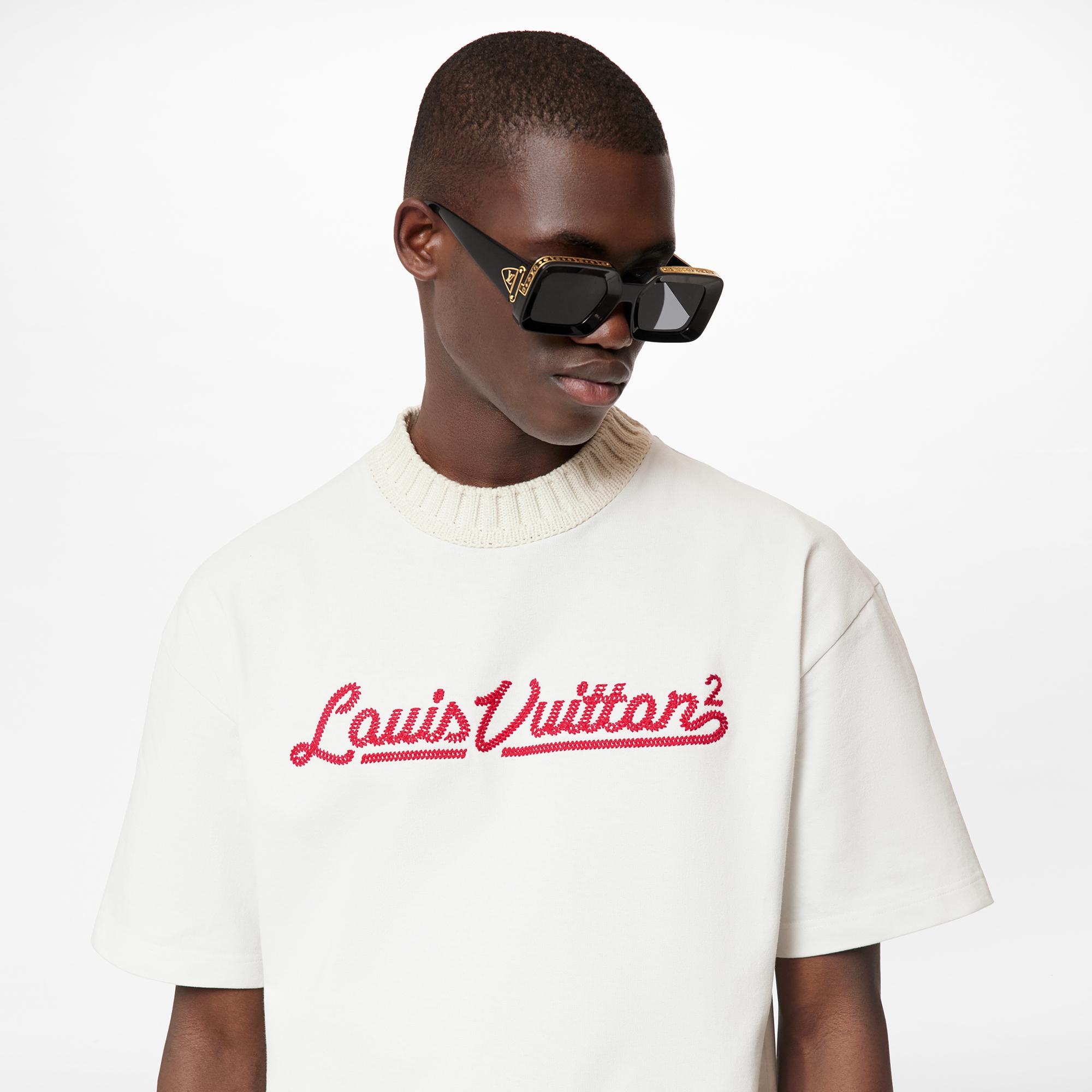 Embroidered Louis Vuitton Mockneck Tee - 3