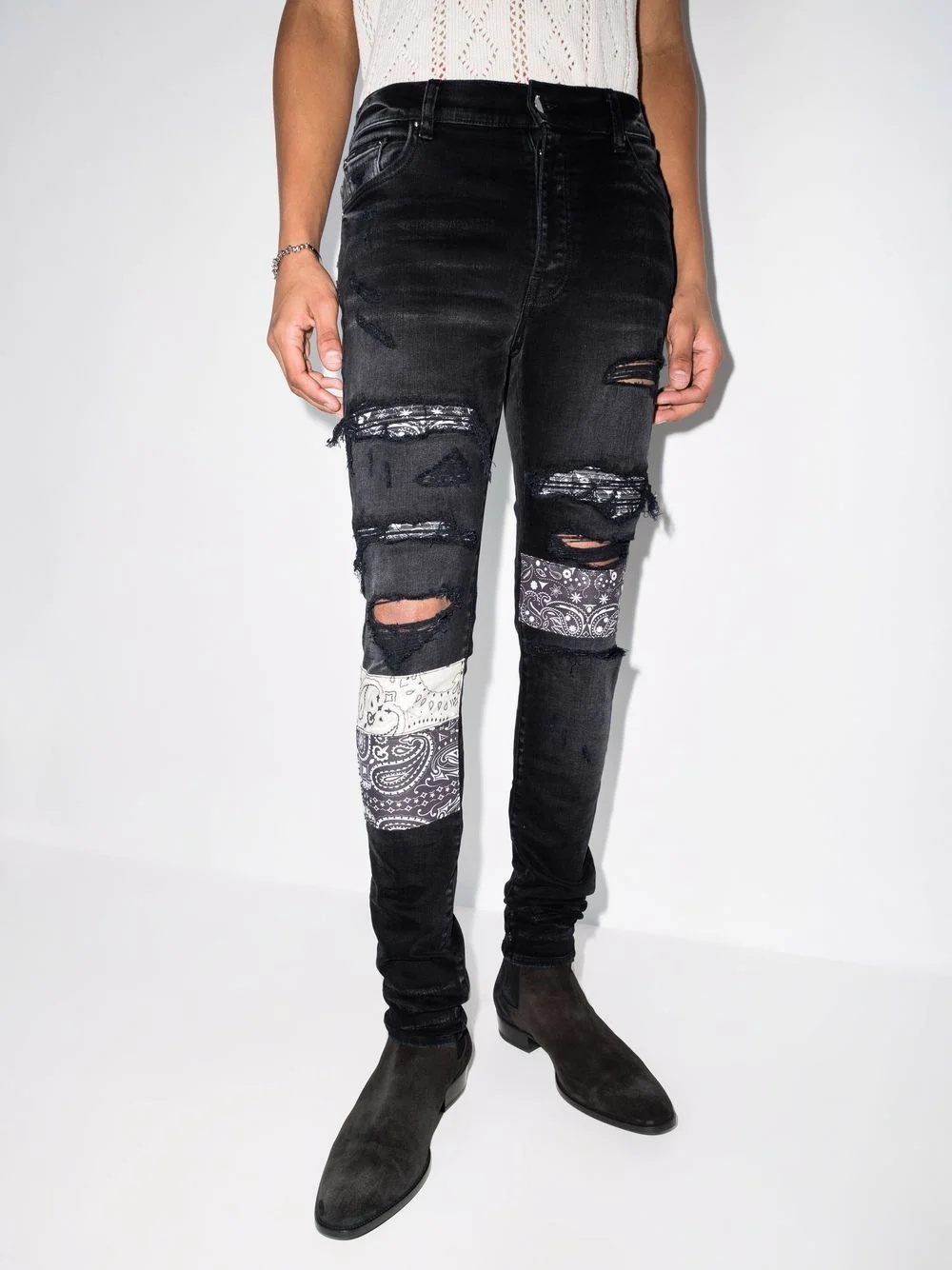 bandana-print skinny jeans - 2